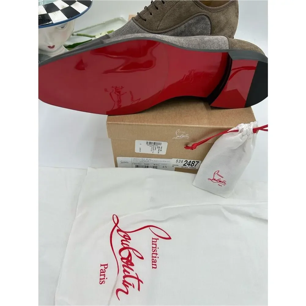 Men's Christian Louboutin,Greggo leather and fabric Oxford size 45 made in Italy